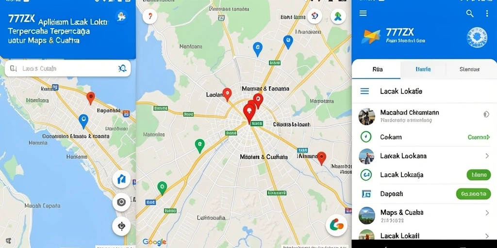 Tampilan antarmuka utama 777ZX untuk lacak lokasi secara real-time.