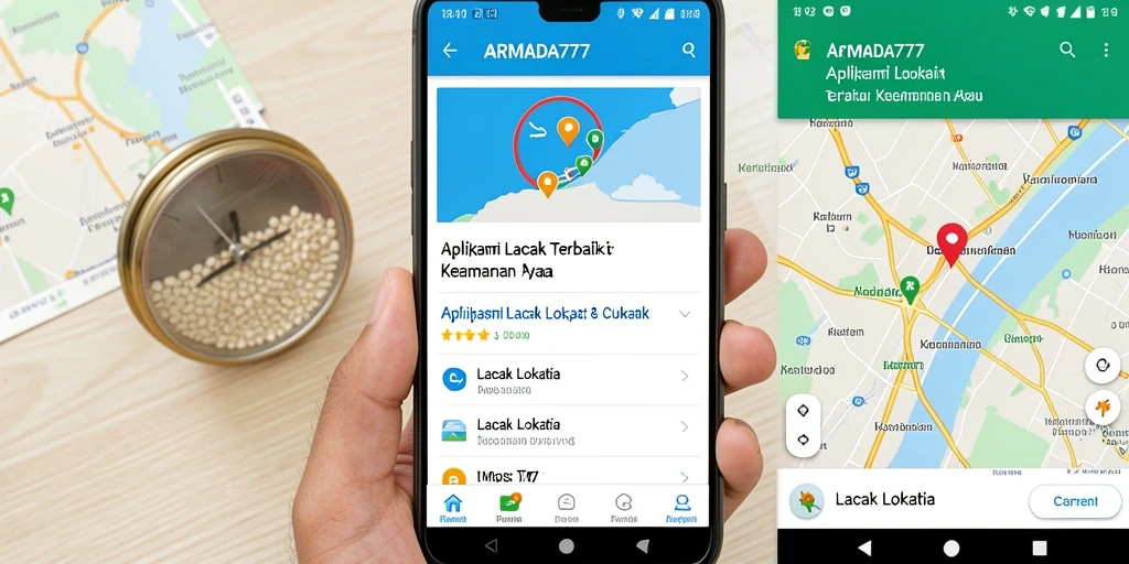 Antarmuka pengguna ARMADA777 yang intuitif untuk pelacakan lokasi.