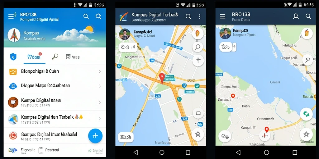 Tampilan antarmuka kompas digital BRO138 yang intuitif dan informatif.