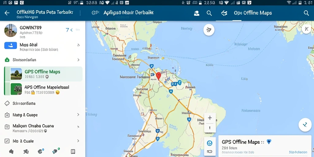 Screenshot GOWIN789 menampilkan peta offline yang jelas dan fitur navigasi.