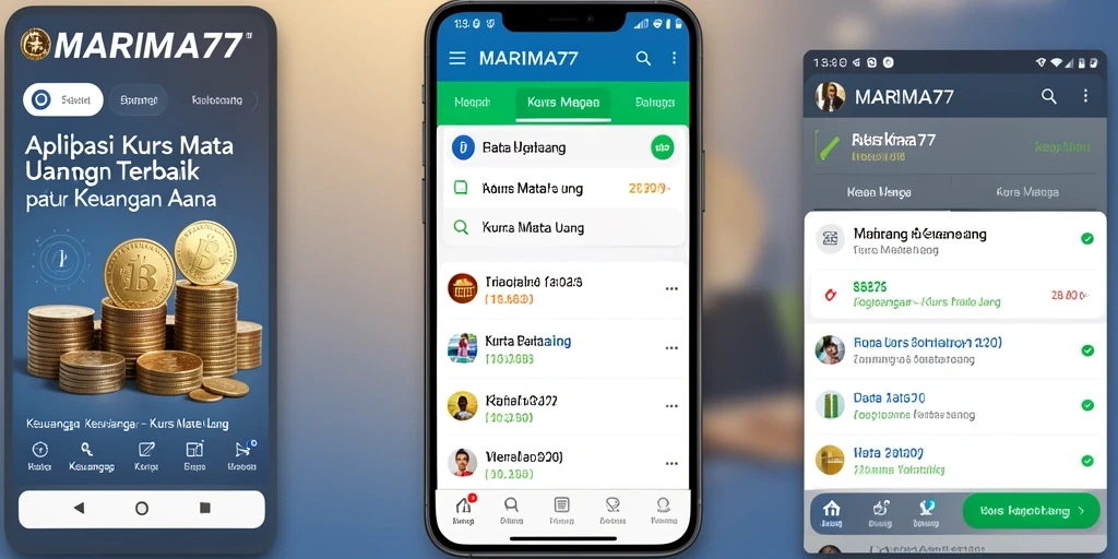 Antarmuka pengguna aplikasi MARIMA77 yang informatif dan mudah dimengerti.