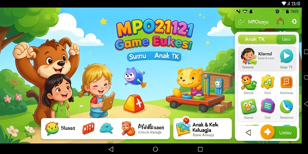 Antarmuka ceria dan interaktif dari aplikasi Game Anak TK