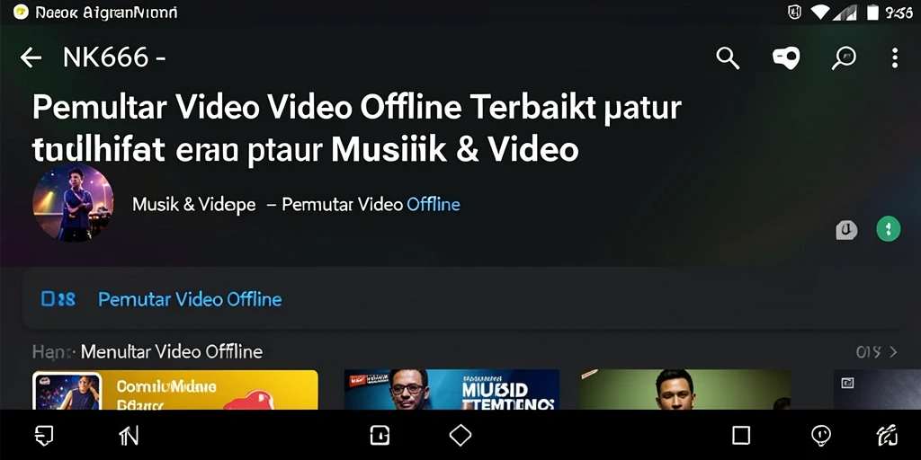 Screenshot utama NK666 menampilkan antarmuka Pemutar Video Offline yang sederhana dan intuitif.