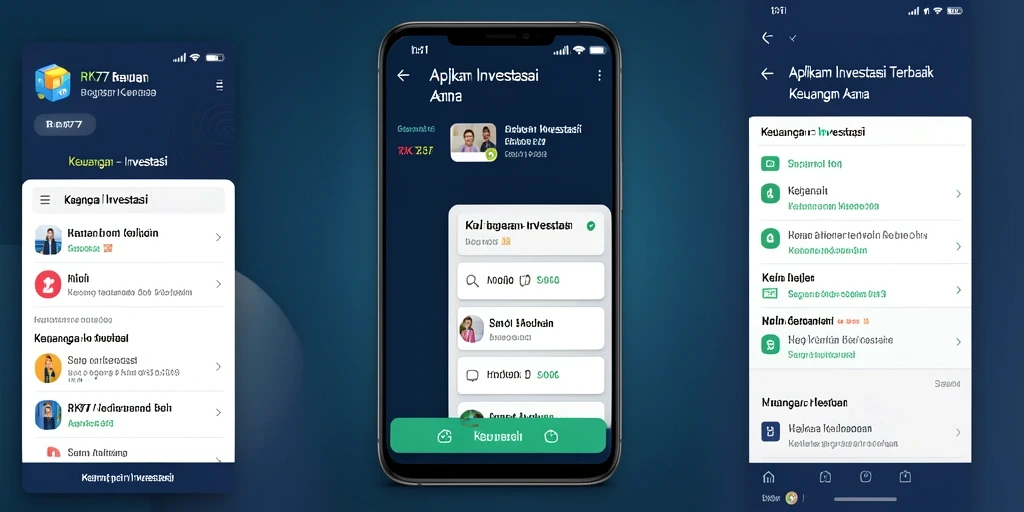 Antarmuka RK77 menampilkan berbagai fungsi Investasi yang user-friendly.